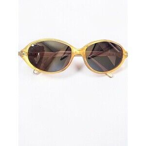 Burberry Vintage Sunglasses Yellow Oval Frame Brown Lens Designer Women’s Italy